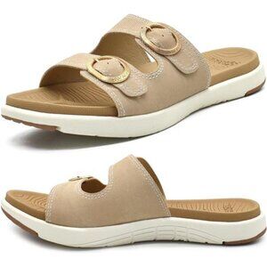 COFACE Womens Orthotic Slides Comfort Plantar Fasciitis Arch Support Slip on